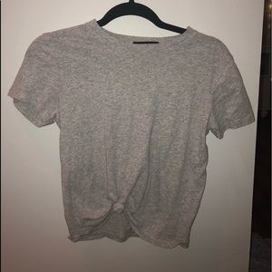 brandy melville grey tied shirt
